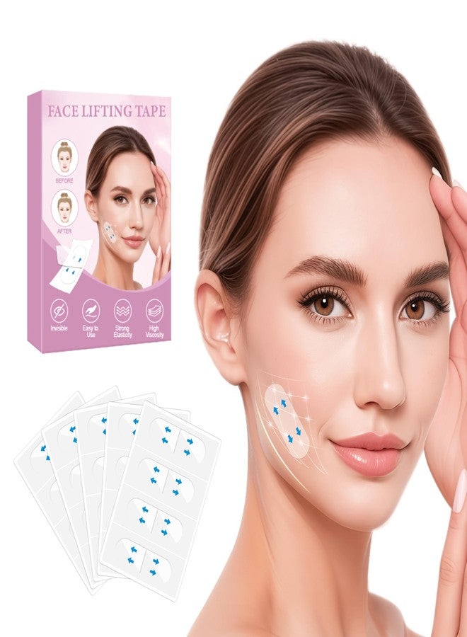 جانميسي شريط شد الوجه 200 قطعة، لصقات شد الوجه غير المرئية على شكل حرف V للبشرة المترهلة والذقن المزدوجة، شرائط شد الرقبة لتقليل التجاعيد، تطبيق ما قبل المكياج للعينين والفكين - Image 1